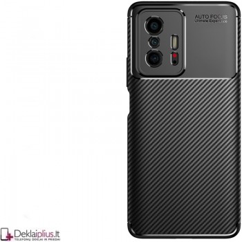Carbon guminis dėklas - juodas (telefonui Xiaomi 11T/11T Pro) Carbon guminis dėklas - juodas (telefonui Xiaomi 11T/11T Pro)